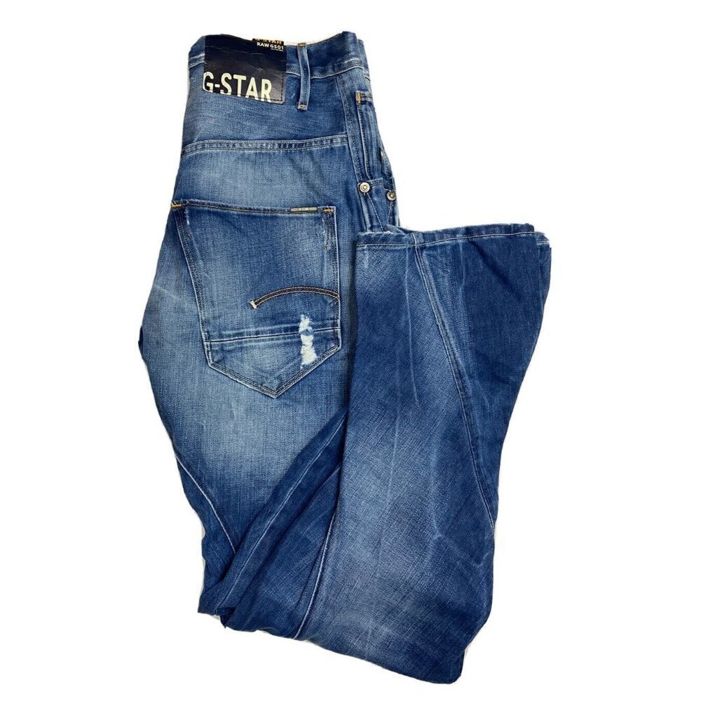 G Star Arc 3D Loose Tapered Denim  Men 30X32 Distressed Jeans GS01‎